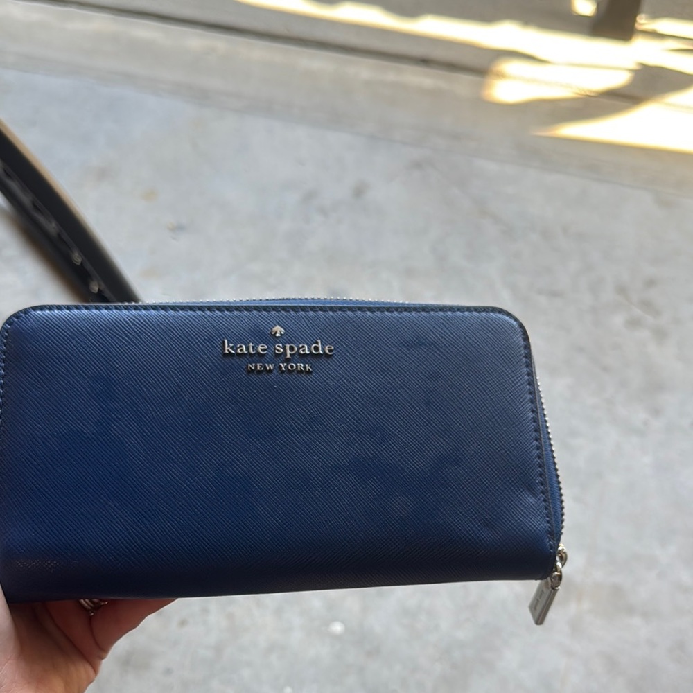 Kate Spade Navy Blue Zip Wallet